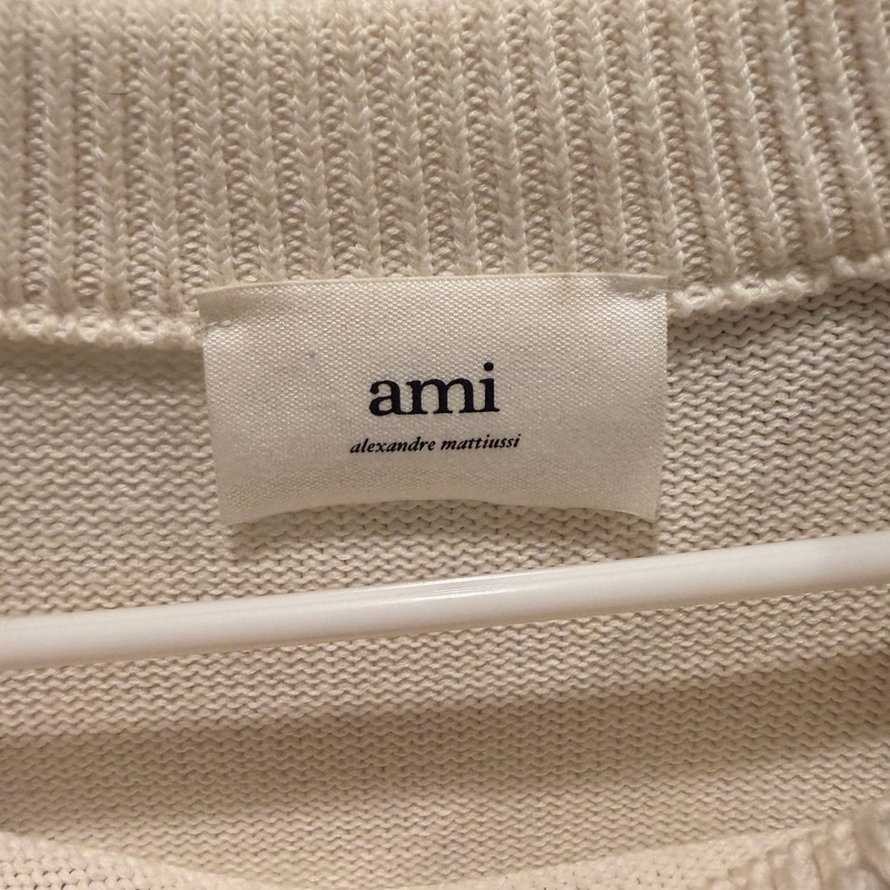 Ami Alexandre Mattiussi Cream Knit Sweater - Picture 3 of 4